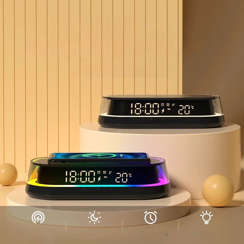 Réveil Chargeur Induction Lumineux