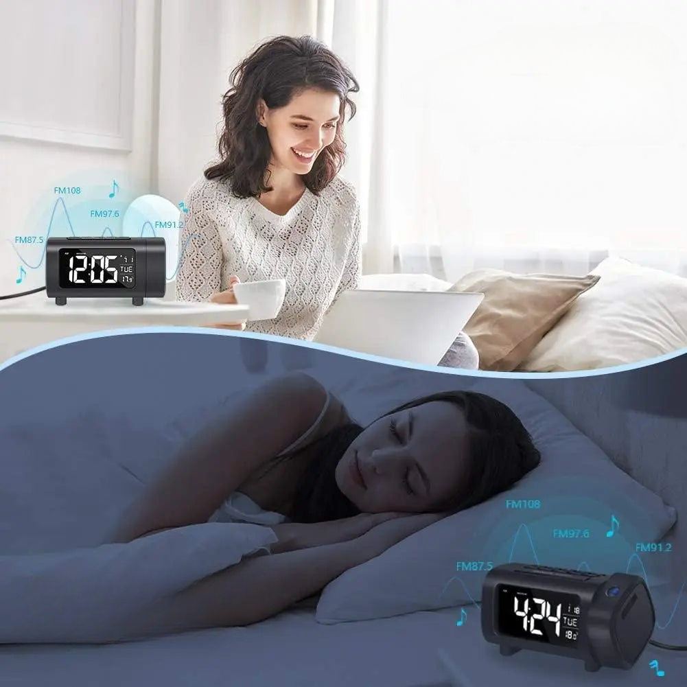 Radio Réveil Projecteur Heure