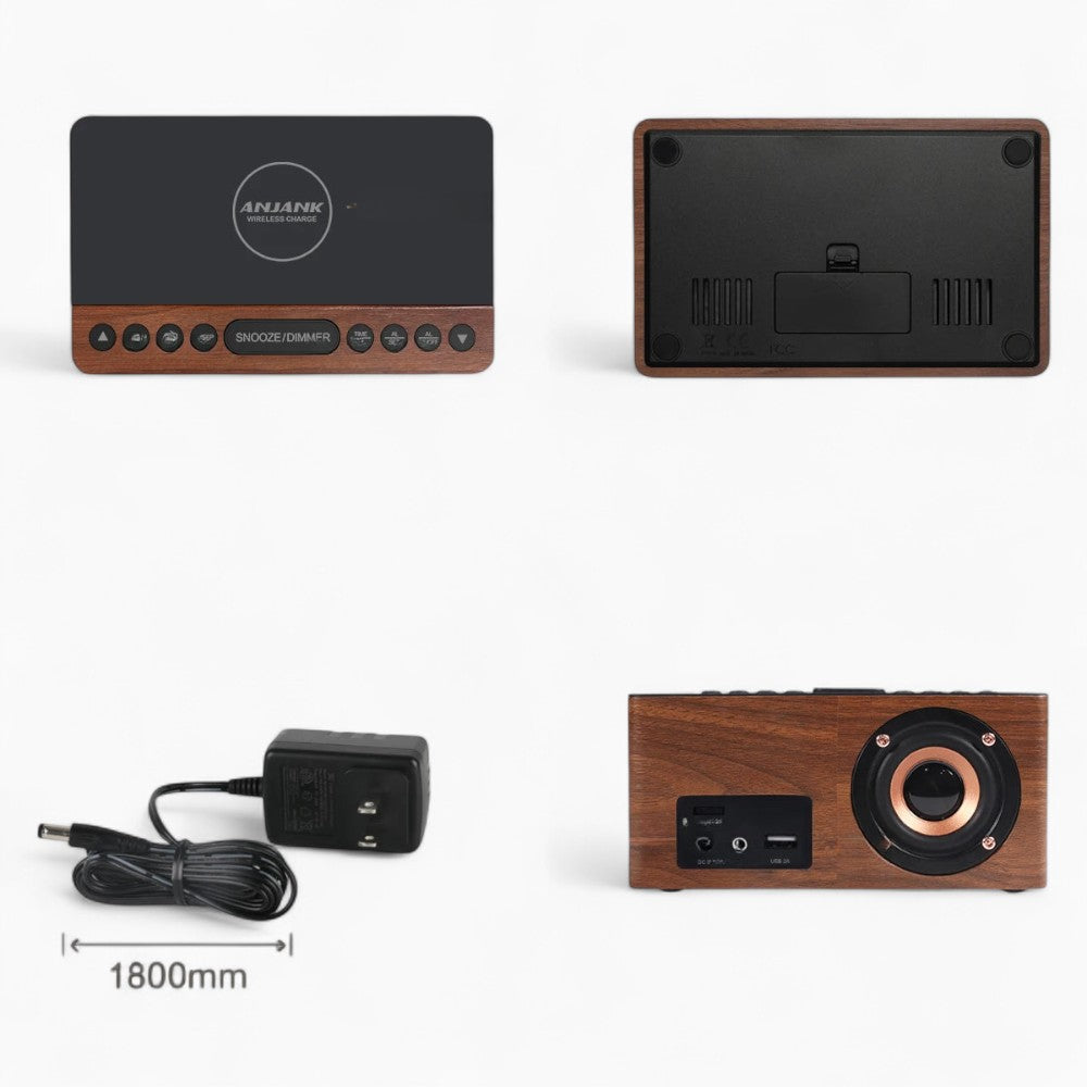 Radio Réveil Bois Induction
