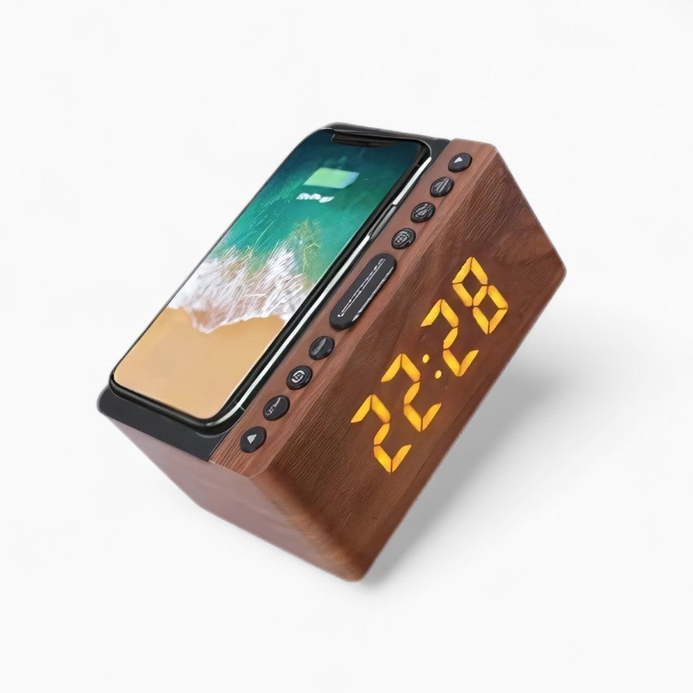 Radio Réveil Bois Induction