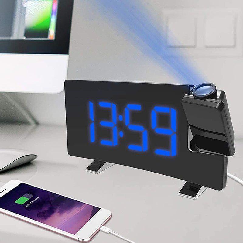 Radio Réveil Projecteur Bleu