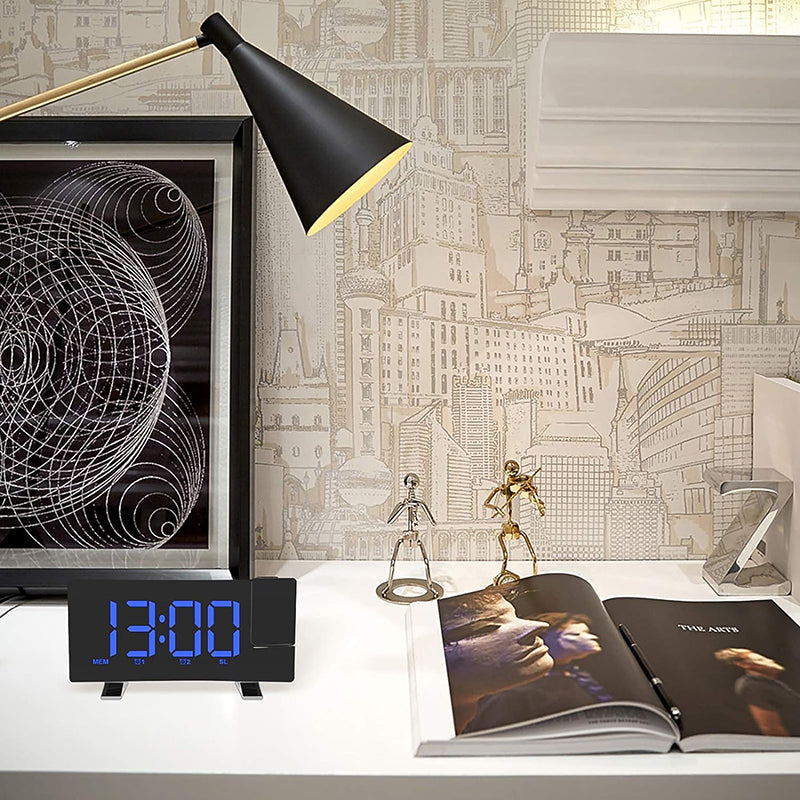 Radio Réveil Projecteur Bleu