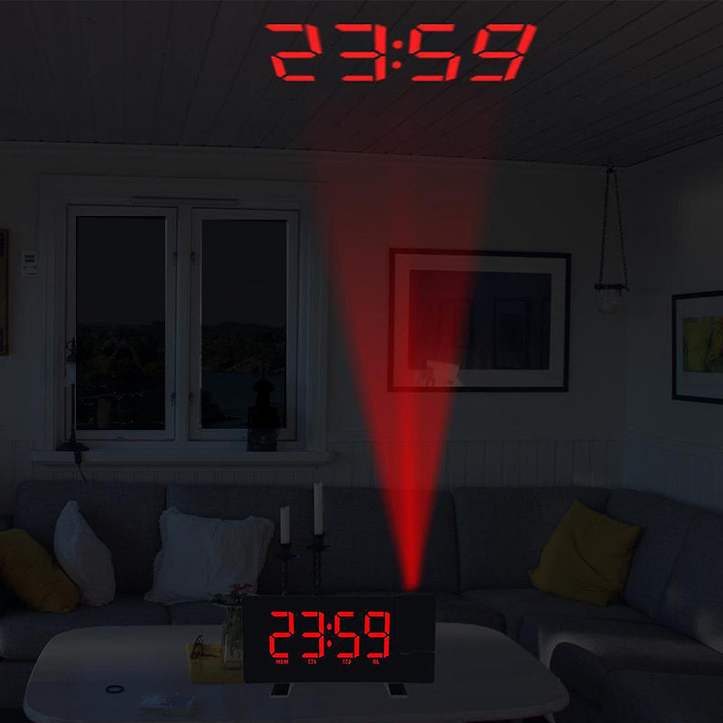 Radio Réveil Projecteur Rouge