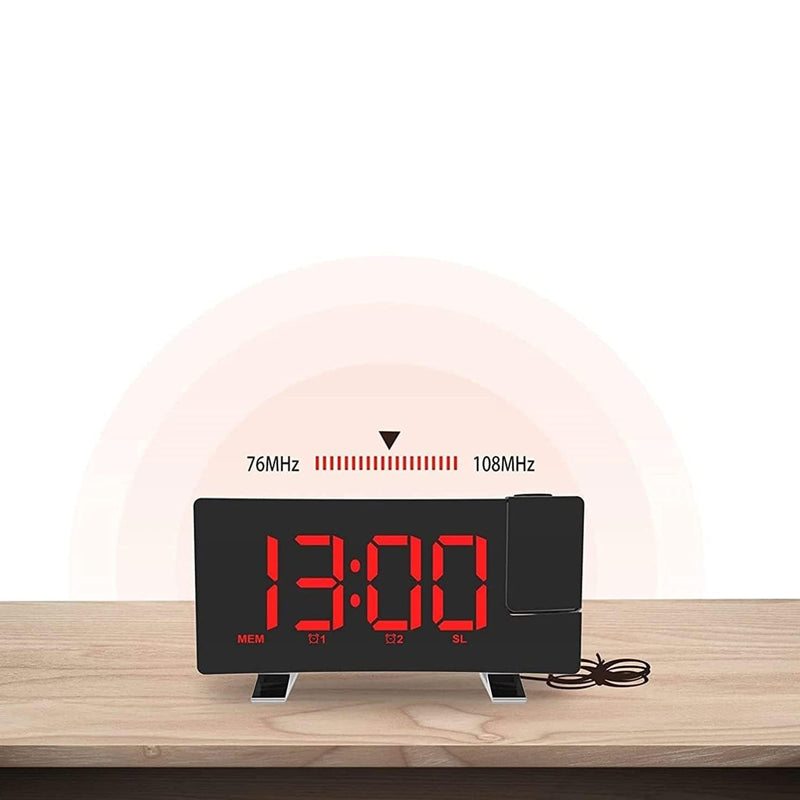 Radio Réveil Projecteur Rouge