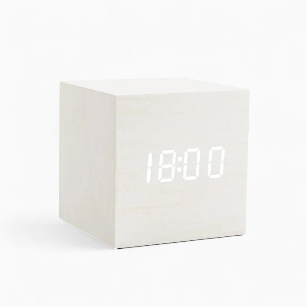 Réveil Bois Cube