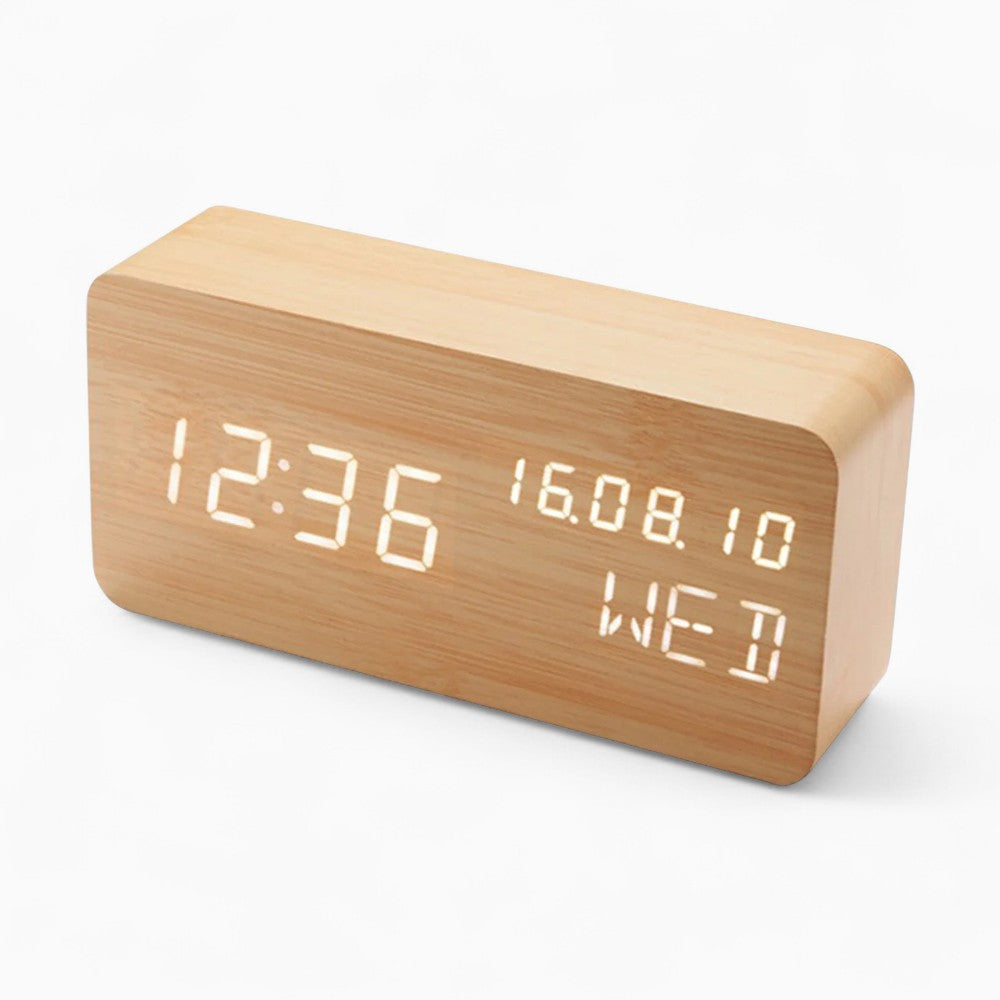 Wecker, Holz, modern