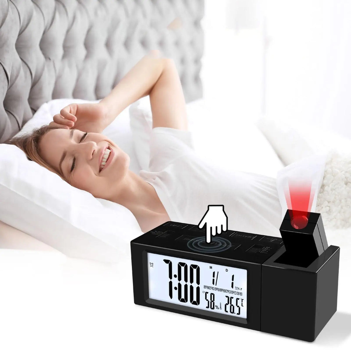 Réveil Projecteur Noir