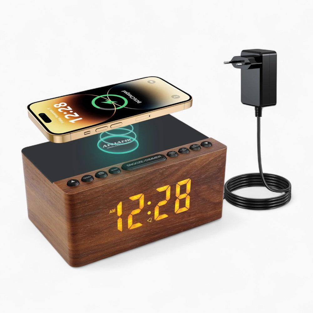 Radio Réveil Bois Induction