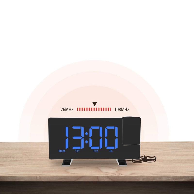 Radio Réveil Projecteur Bleu