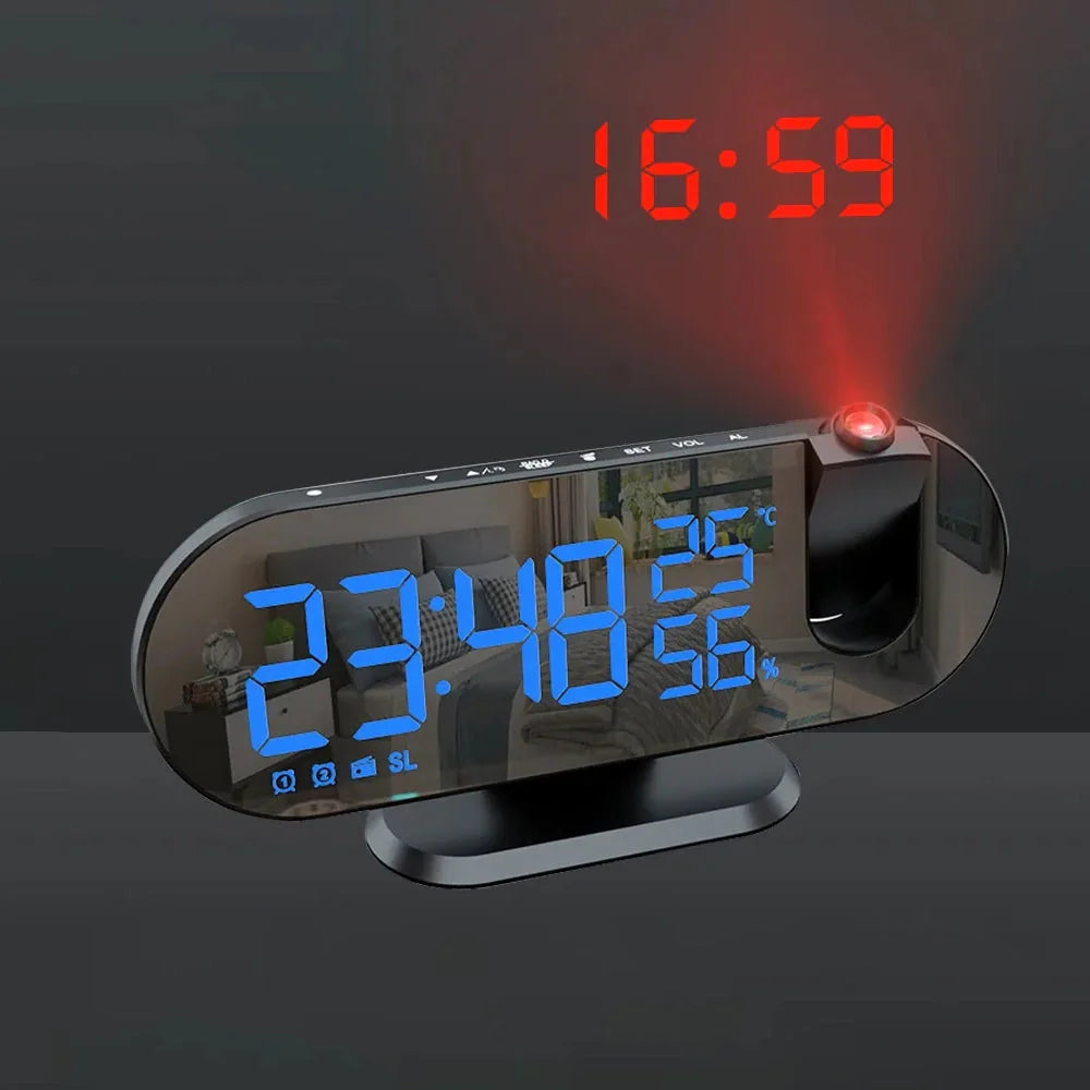 Radio Réveil Projecteur Avec Miroir