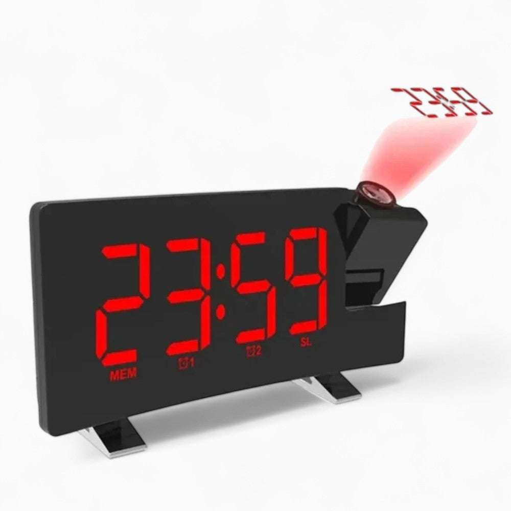 Radio Réveil Projecteur Rouge