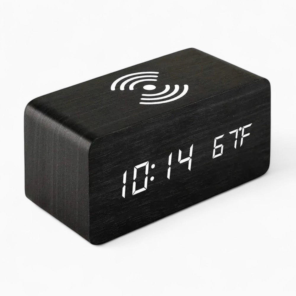 Réveil Bois Chargeur Induction