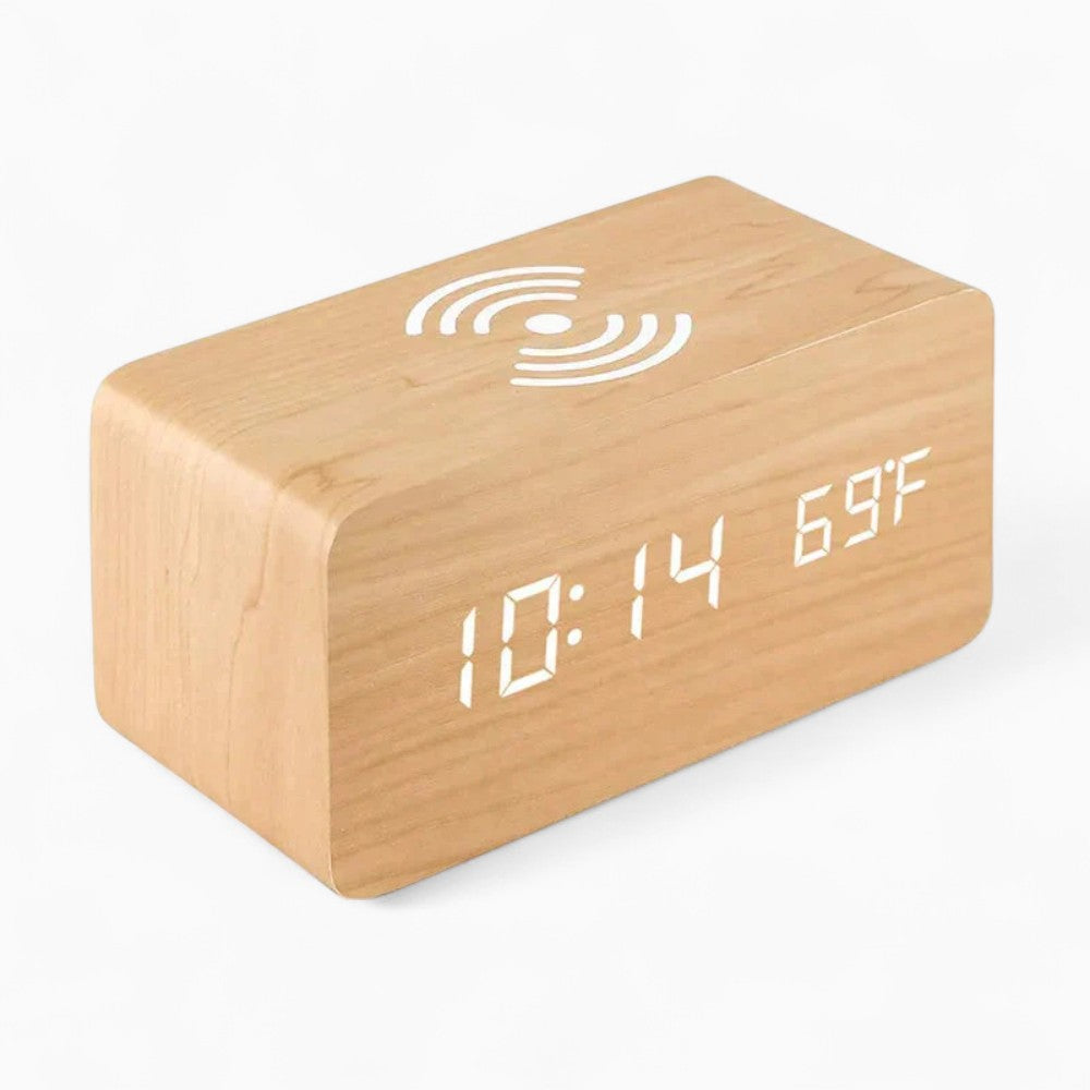 Réveil Bois Chargeur Induction