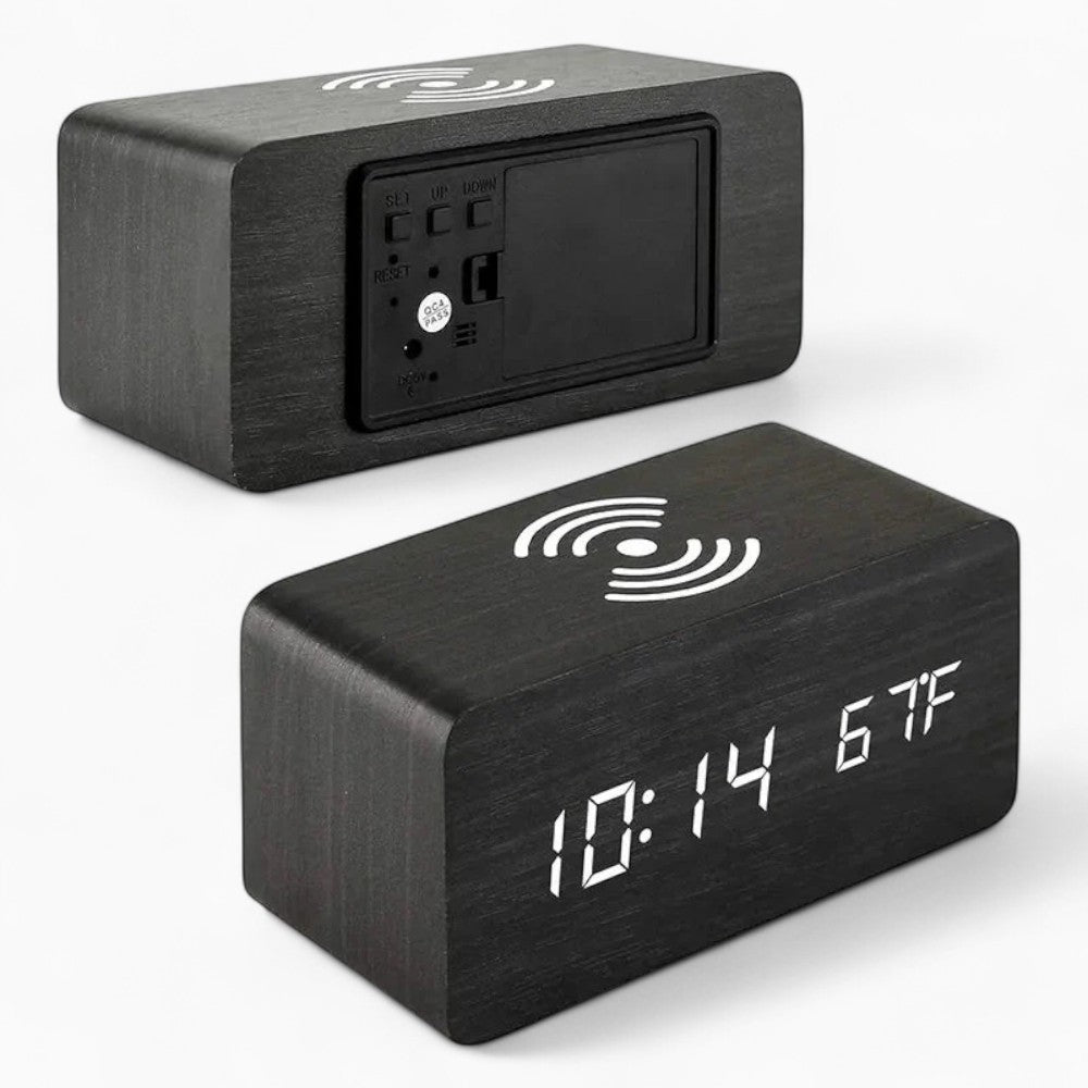 Réveil Bois Chargeur Induction