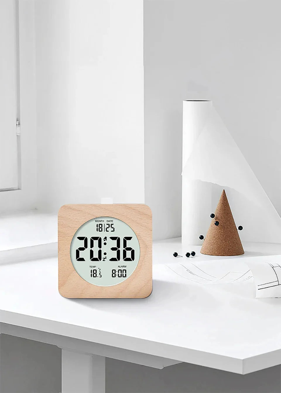 Réveil Bois Numérique