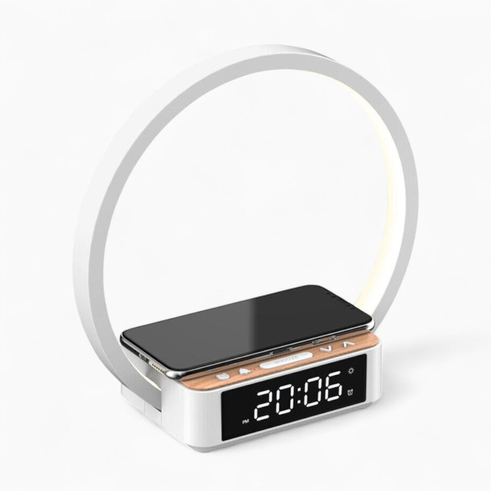 Wecker mit kabelloser Ladefunktion im Design