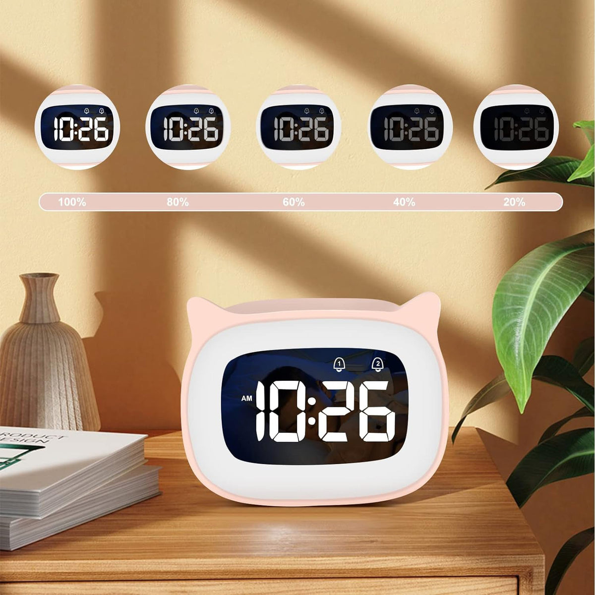 Réveil Jour Nuit Rose