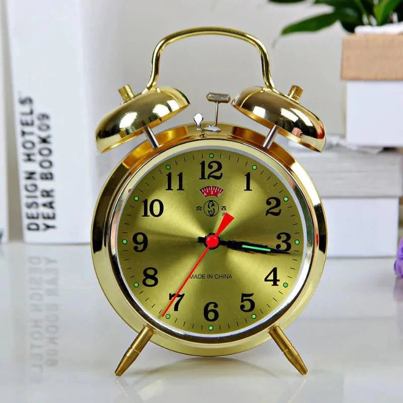 Vintage Mechanischer Wecker Gold