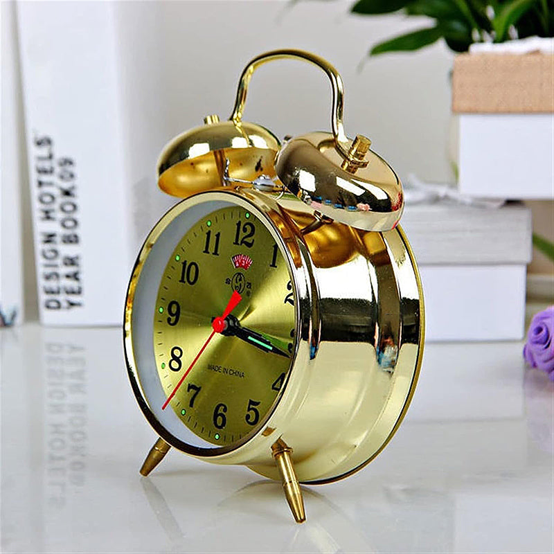 Vintage Mechanischer Wecker Gold