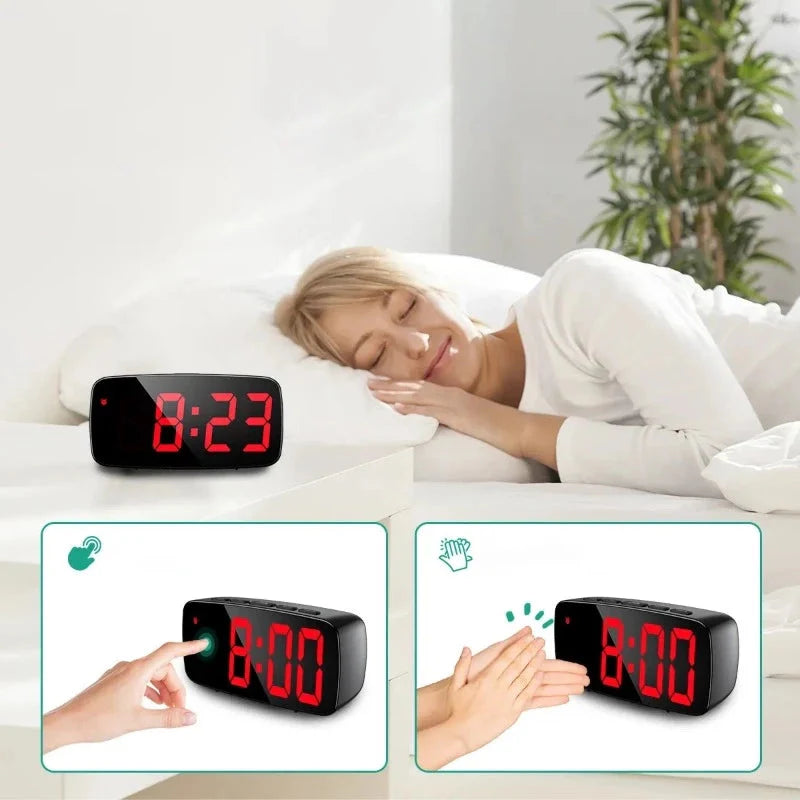 Digitaler Wecker, rote Anzeige, für Schlafzimmer