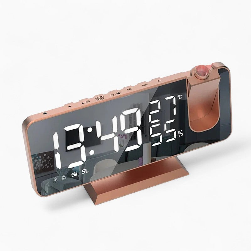 Réveil Projecteur Rose Gold